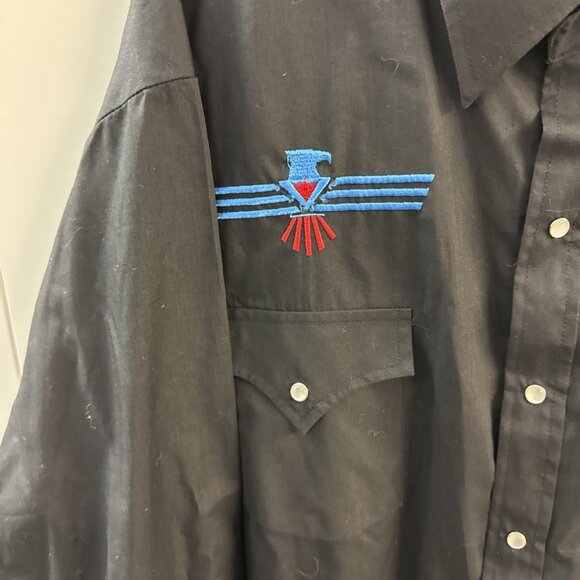 ELY Diamond Men's Size  XL Pearl Snap Western Embroidered Shirt Black - A19 - Picture 3 of 11